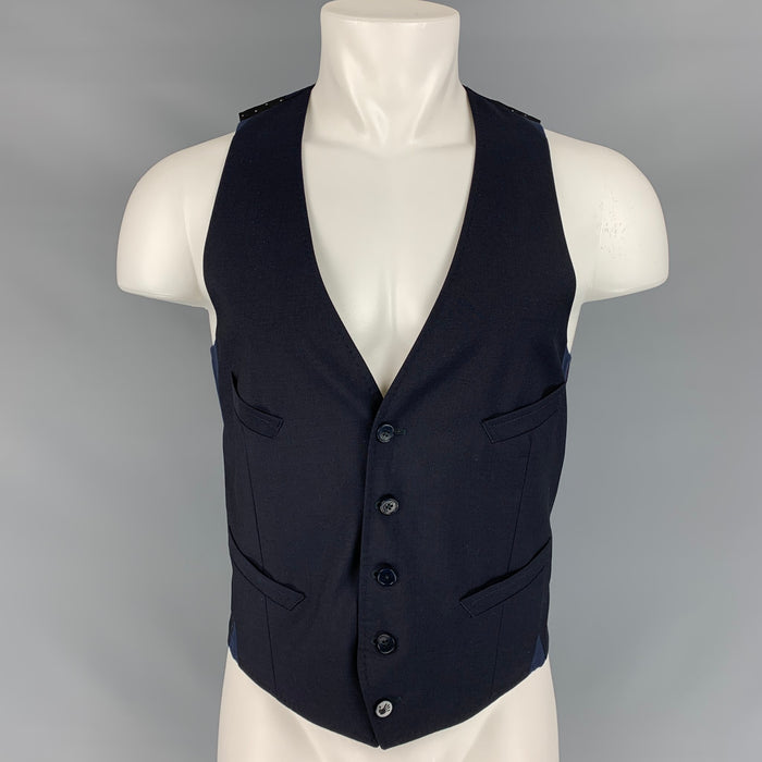 PS by PAUL SMITH Talla S Chaleco de lana/mohair azul medianoche