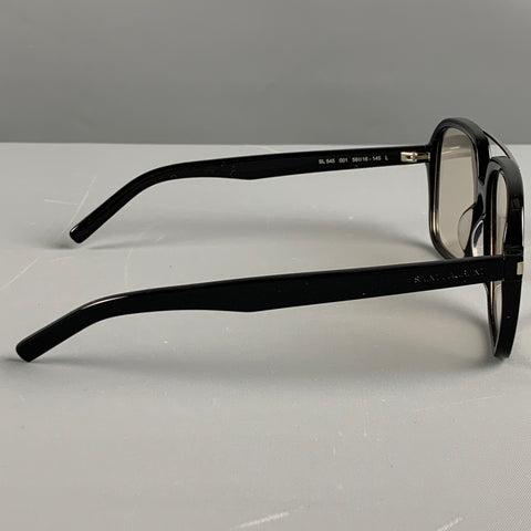 SAINT LAURENT Black Clear Acetate Sunglasses
