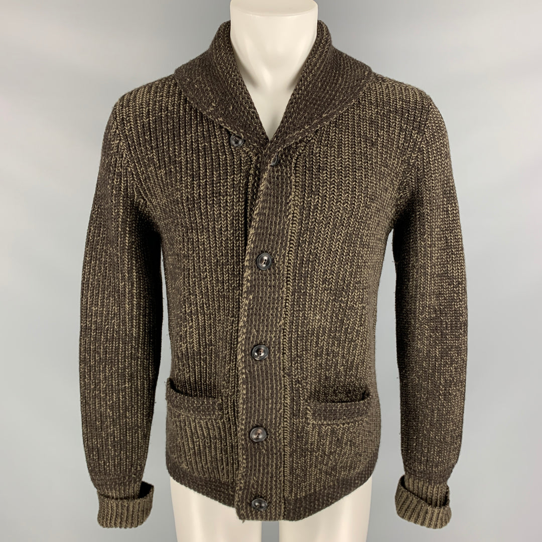 RRL by RALPH LAUREN Size M Brown & Olive Knitted Wool Jacket