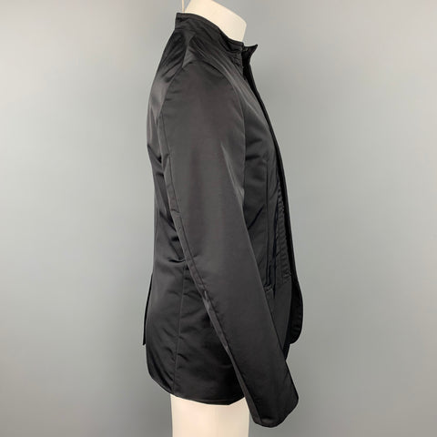 CALVIN KLEIN Size 36 Black Polyamide Hidden Snaps Jacket