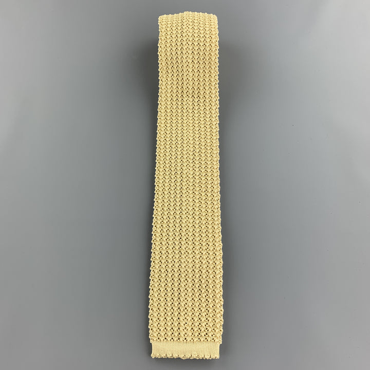 HAYWARD LONDON Pastel Yellow Silk Textured Knit Tie