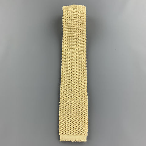 HAYWARD LONDON Pastel Yellow Silk Textured Knit Tie