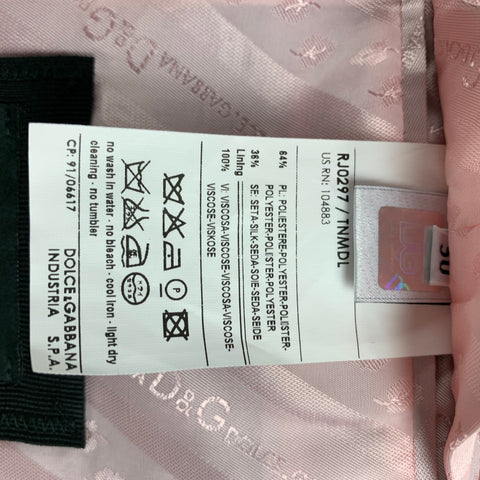 D&G by DOLCE & GABBANA Size 40 Black & Pink Polyester / Silk Shawl Collar Sport Coat