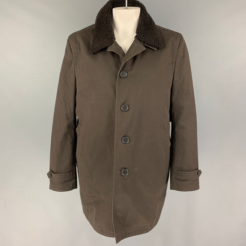 PAUL SMITH Taille XXL Manteau doublure amovible en coton polyester marron
