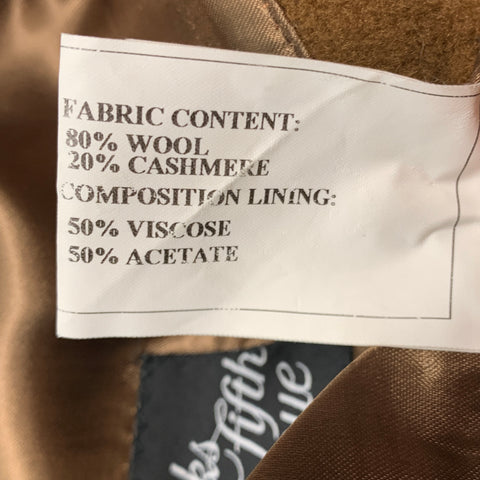 SAKS FIFTH AVENUE Taille 48 Manteau en laine et cachemire beige
