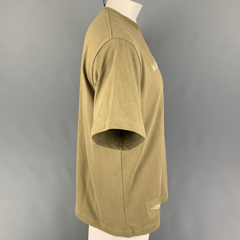 MARC JACOBS Size S Olive Embroidery Cotton Short Sleeve T-shirt