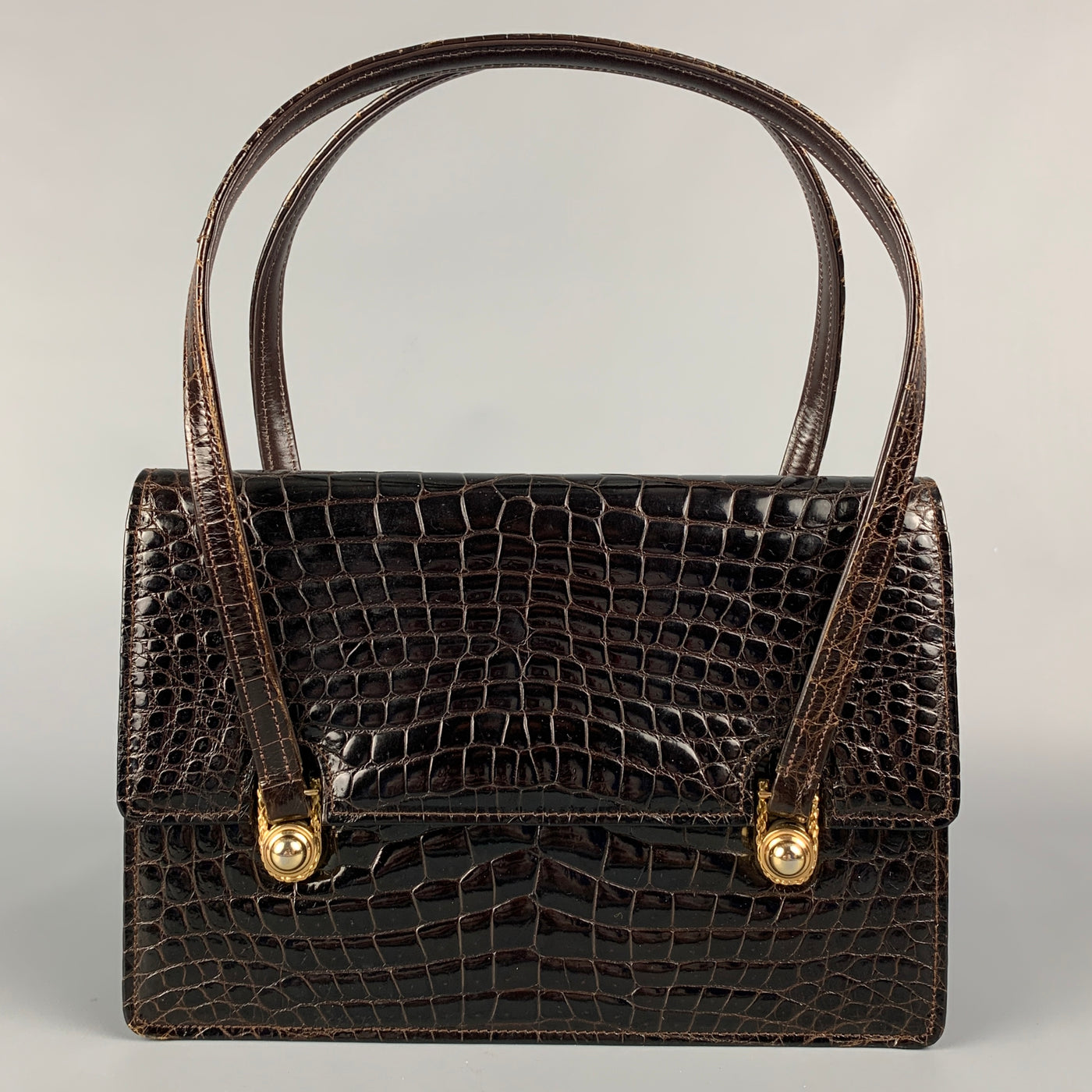 Women Retro Crocodile Pattern Leather Handbag Fashion Tote Handle Bag with  Zipper and Shoulder Strap - Everweek