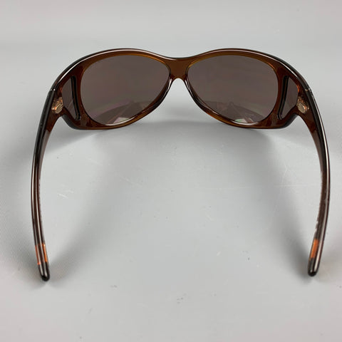 TOM FORD Brown Acetate Natasha Shield Sunglasses