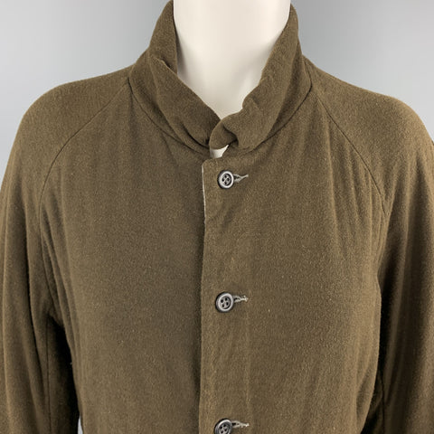 VOLGA VOLGA Size S Olive & Gray Textured Wool / Cotton Jersey Jacket