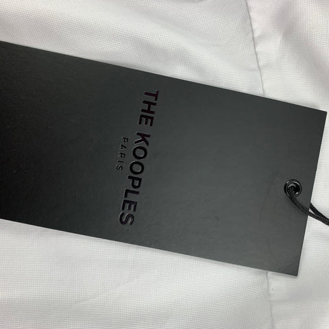 THE KOOPLES Size L White & Black Cotton Nehru Collar Long Sleeve Shirt