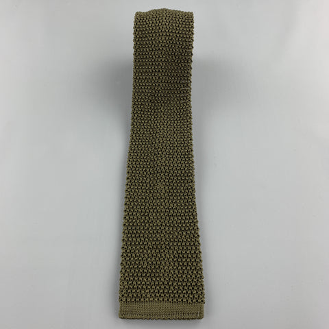 LOCK &amp; CO LONDON Cravate en tricot texturé en soie olive