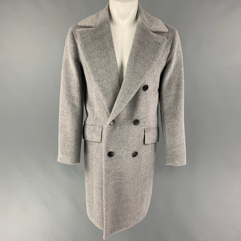 THEORY Size XS Light Grey Textured Baby Alpaca Wool Coat