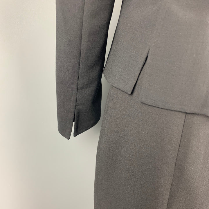 AKRIS Size 6 Black Wool / Nylon Pencil Skirt Suit