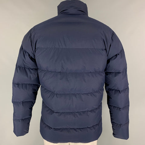 KJUS Size M Navy Grey Quilted Polyamide Zip Up Jacket