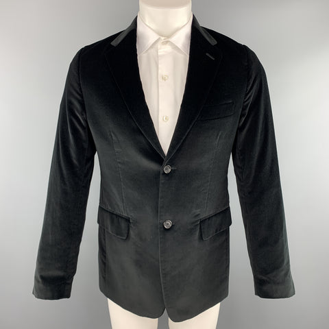 THEORY Size 38 Black Cotton Velvet Notch Lapel Sport Coat