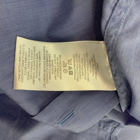 PS by PAUL SMITH Camisa de manga larga con cuello Peter Pan de algodón azul talla L