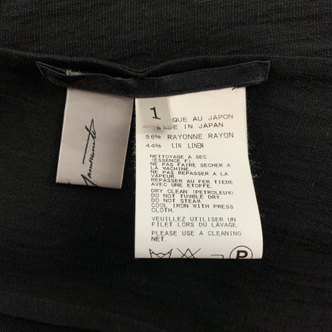 YOHJI YAMAMOTO Taille S Veste en rayonne / lin froissée noire