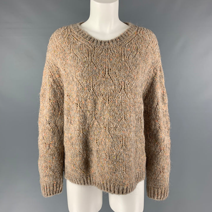 CLOSED Size XL Beige Orange Acrylic Blend Knitted Sweater