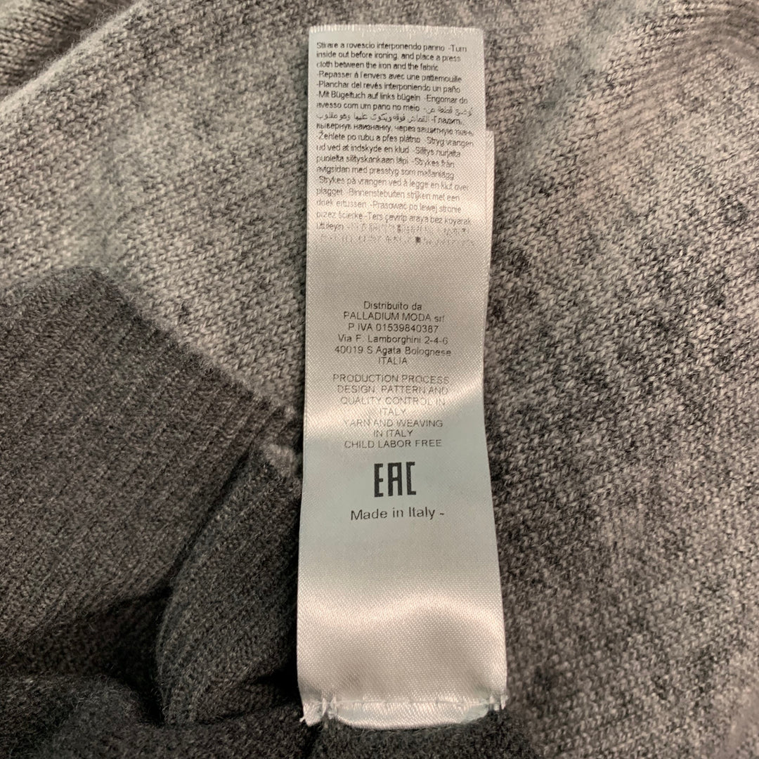 120% LINO Size XL Grey Dyed Cashmere Wool Crew-Neck Pullover