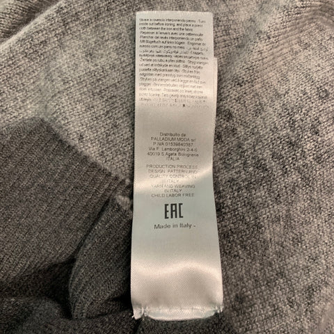 120% LINO Size XL Grey Dyed Cashmere Wool Crew-Neck Pullover