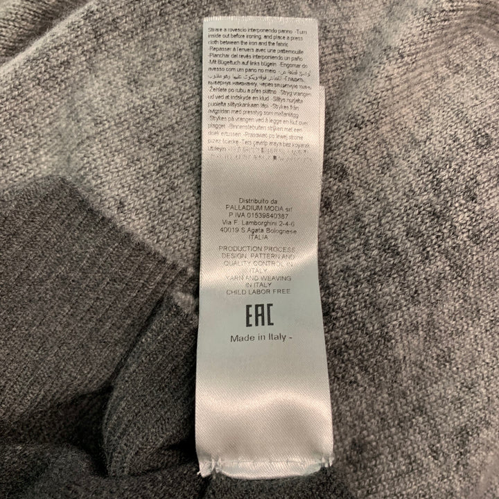 120% LINO Size XL Grey Dyed Cashmere Wool Crew-Neck Pullover