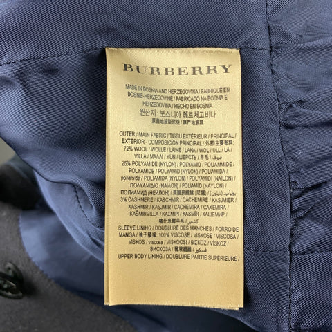 BURBERRY BRIT Taille 2 Veste à double boutonnage en laine noire / polyamide