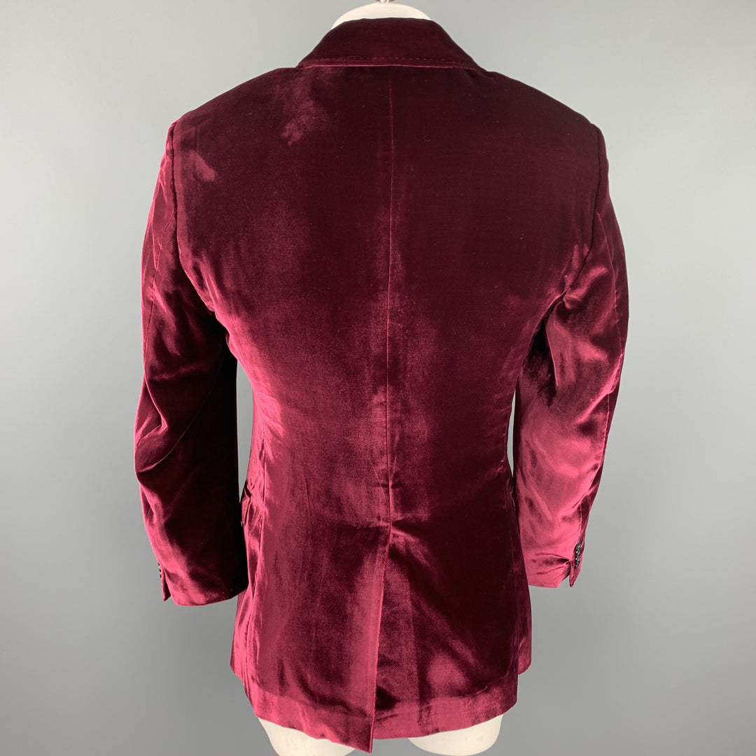 DOLCE &amp; GABBANA Taille 44 Manteau de sport à revers cranté en velours bordeaux