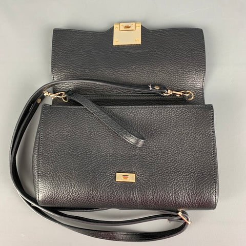 VERSACE COLLECTION Black Pebble Grain Leather Handbag & Leather Goods