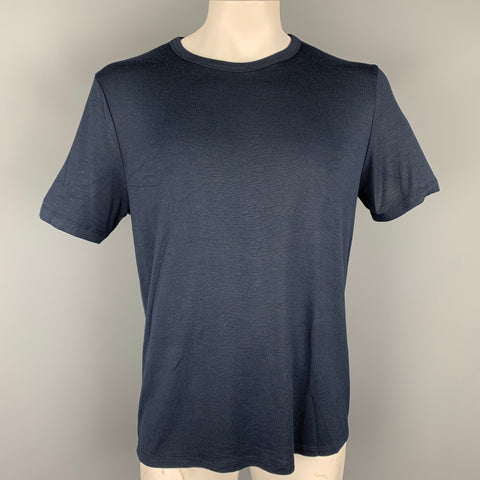 THEORY Size XL Navy Modal Blend Crew-Neck T-shirt