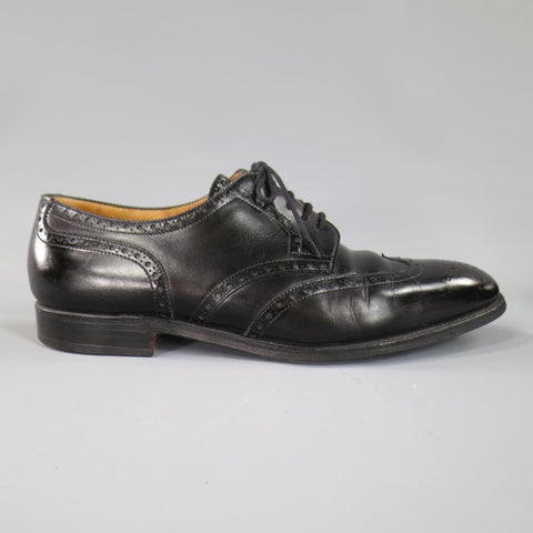JOHN LOBB DARBY Taille US 10,5 Chaussures à lacets en cuir noir Wingtip