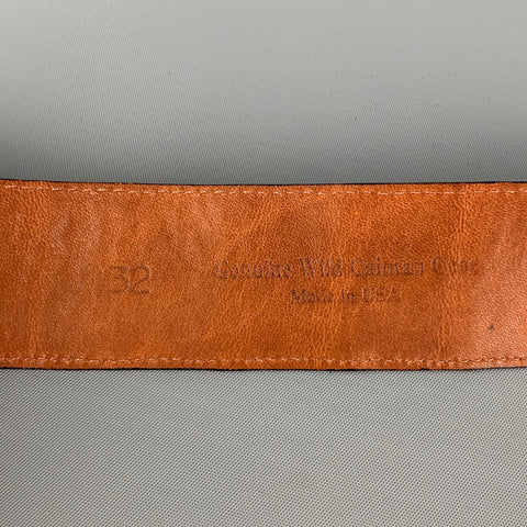 PAT AREIAS Size 32 Black Textured Alligator Belt Strap