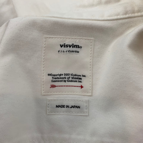 VISVIM Camisa protectora Grand River L/S de algodón desgastado blanco talla M