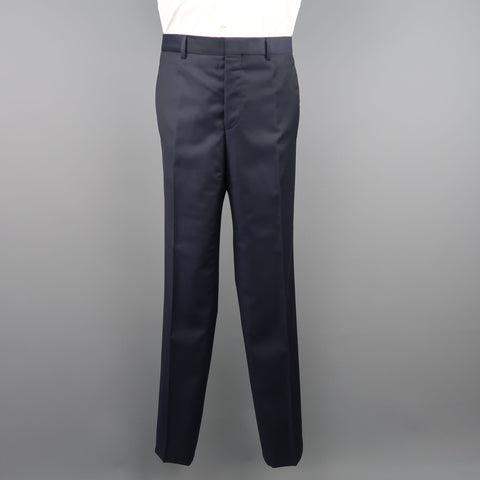 GIVENCHY 40 Short Navy Wool Notch Lapel Suit