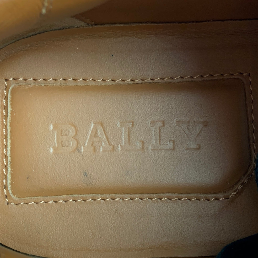 BALLY Size 10 Taupe Black Mixed Materials Suede Sneakers