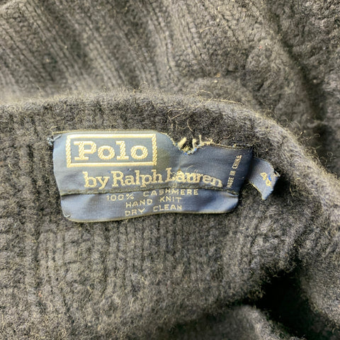 POLO by RALPH LAUREN Size M Navy Hand Knit Cashmere Crew-Neck Sweater