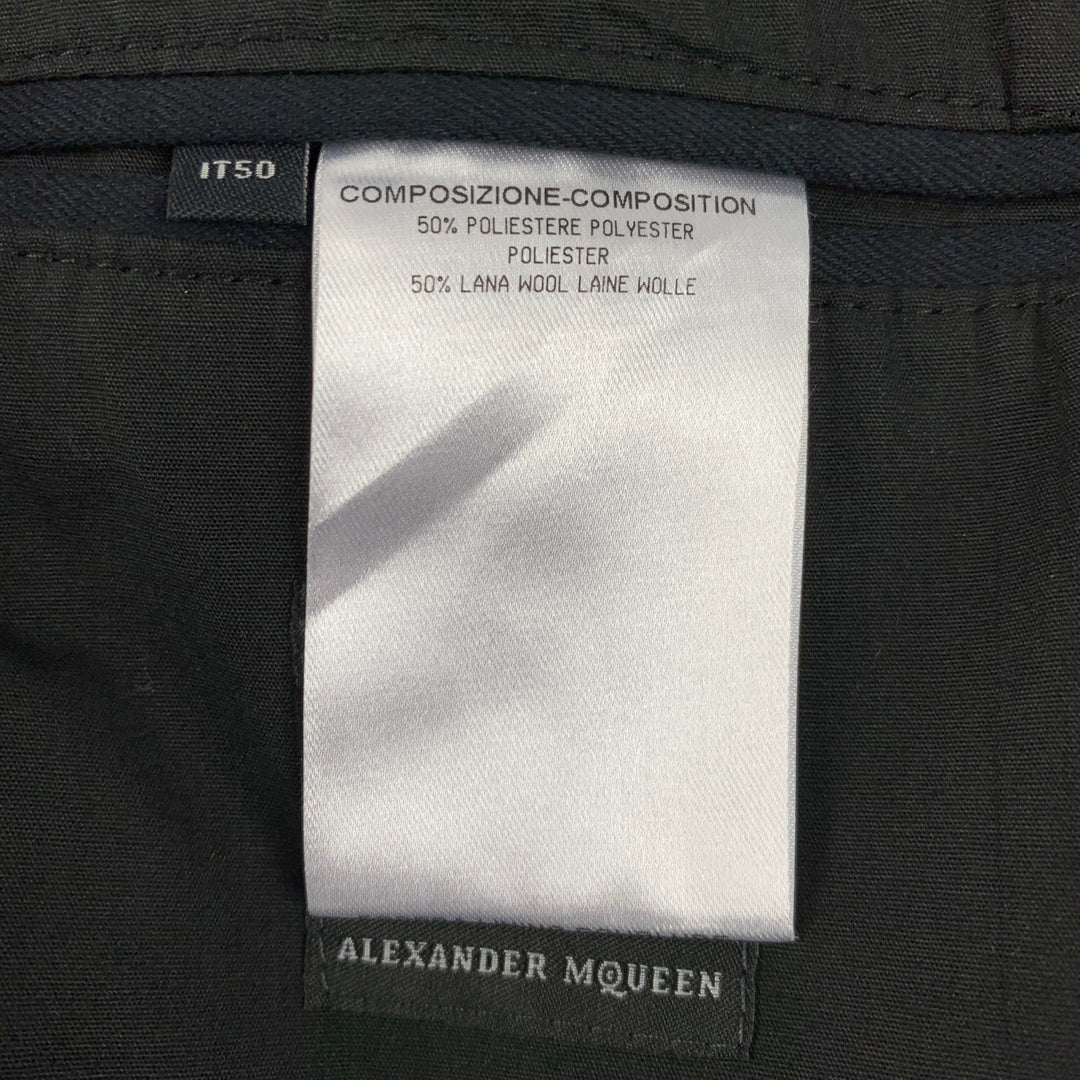 MCQ by ALEXANDER MCQUEEN Size 40 Black Charcoal Wool / Polyester Sport Coat