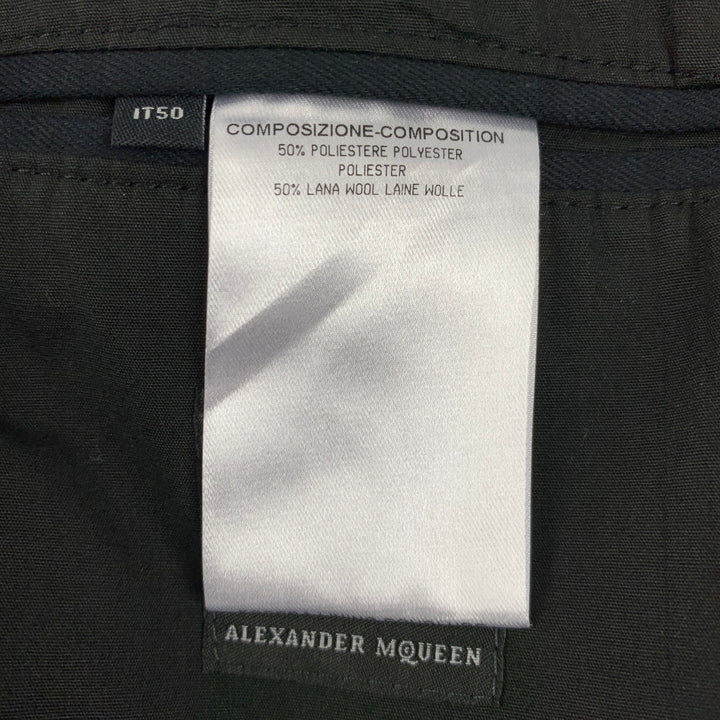 MCQ by ALEXANDER MCQUEEN Size 40 Black Charcoal Wool / Polyester Sport Coat