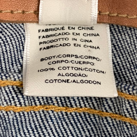 MARC JACOBS Size S Indigo Denim Contrast Stitch Pin Charms Sequin Mermaid Jacket