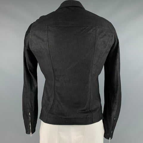 RICK OWENS Size 42 Black Leather Biker Jacket