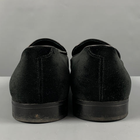 SALVATORE FERRAGAMO Size 12 Black Velvet Tassels Loafers
