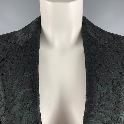 GIORGIO ARMANI Taille 6 Blazer en dentelle mélangée de viscose noire