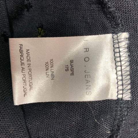 IRO Sijaspe Taille S T-shirt à col rond en lin noir vieilli