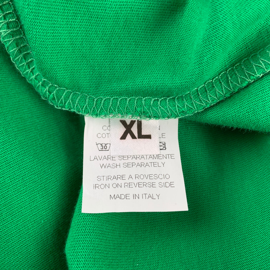 WALTER VAN BEIRENDONCK Size XL Green Cotton Long Sleeve T-shirt