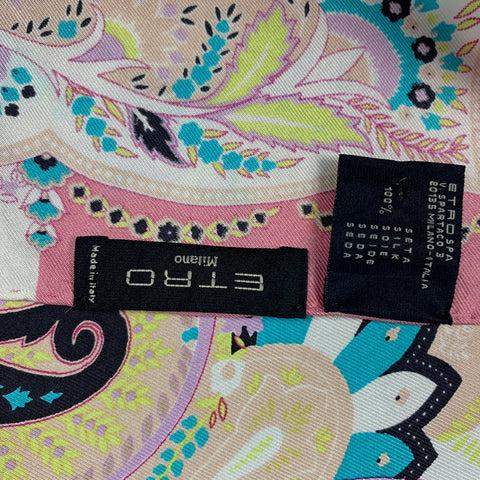ETRO Multi-Color Paisley Twill Silk Scarf