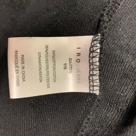 IRO Darrell Size S Black Distressed Cotton Blend Sleeveless Pullover