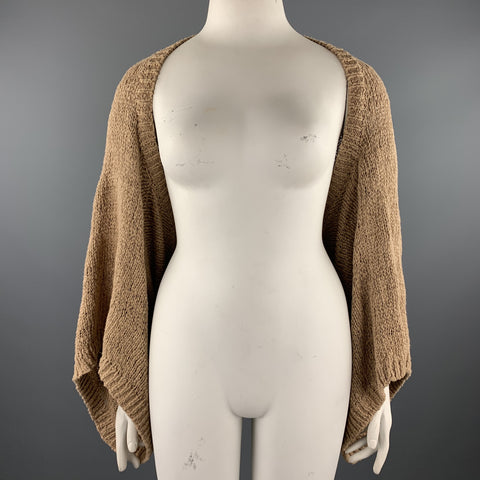 RALPH LAUREN Taille M/L Tan Tricoté Coton Shrug Cardigan