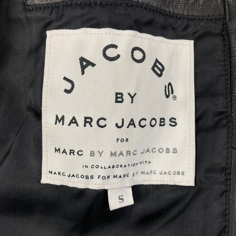 MARC by MARC JACOBS Size S Black Leather Hooded Jacket