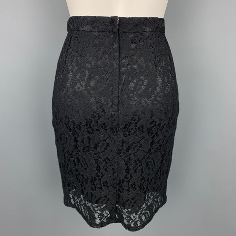 DOLCE &amp; GABBANA Jupe crayon en dentelle noire taille 4