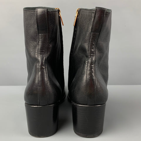 YVES SAINT LAURENT Size 13 Black Leather Side Zipper Johnny  Boots