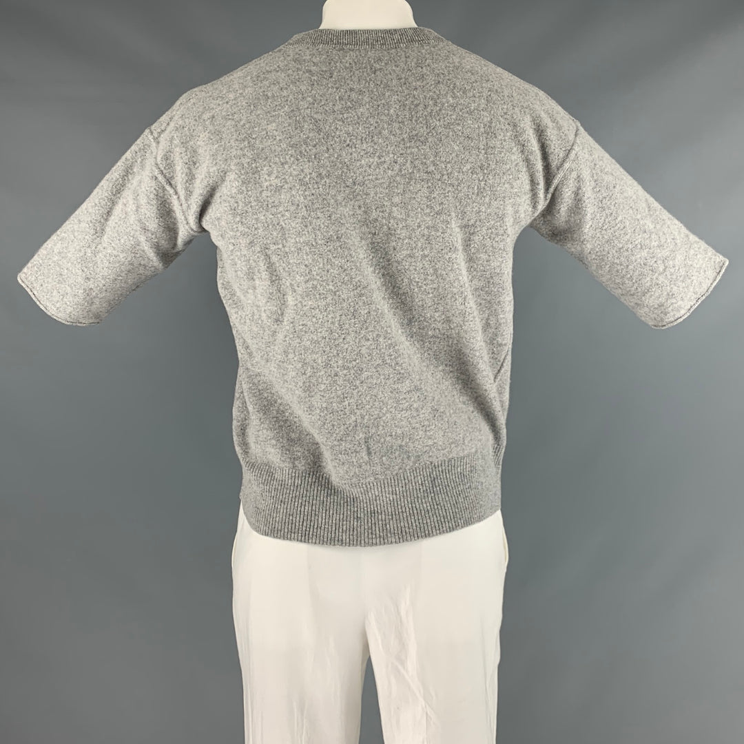 BURBERRY PRORSUM Size L Grey Green Applique T-shirt